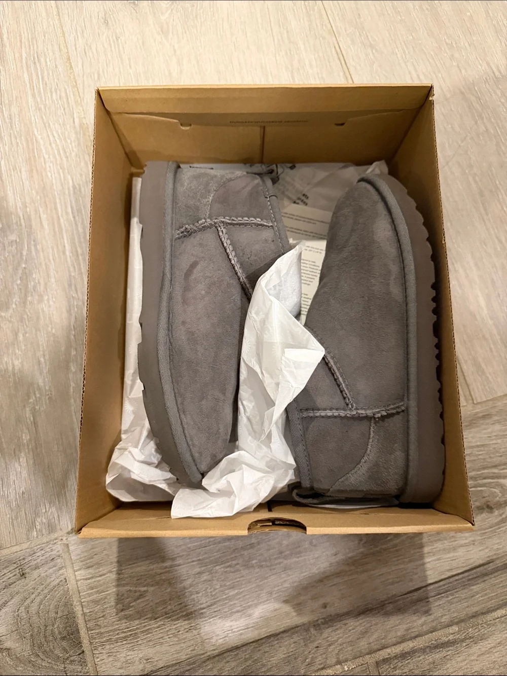 UGG Kids Gray Micro Slip On m Booties